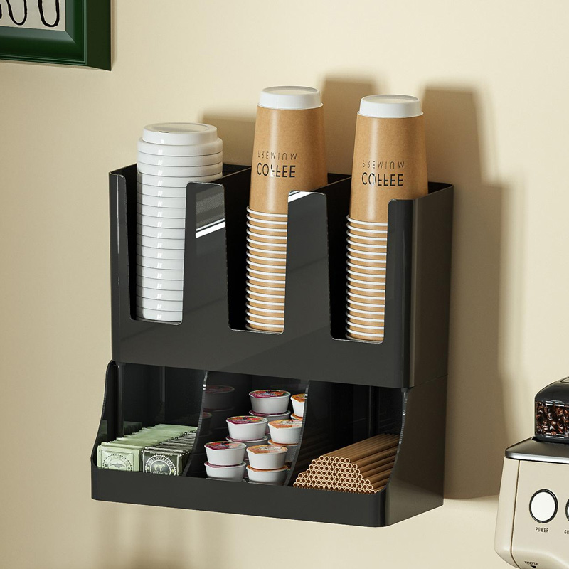 Coffee Tea Drawer Organizer - Een opbergdoos voor papieren bekers, zwarte