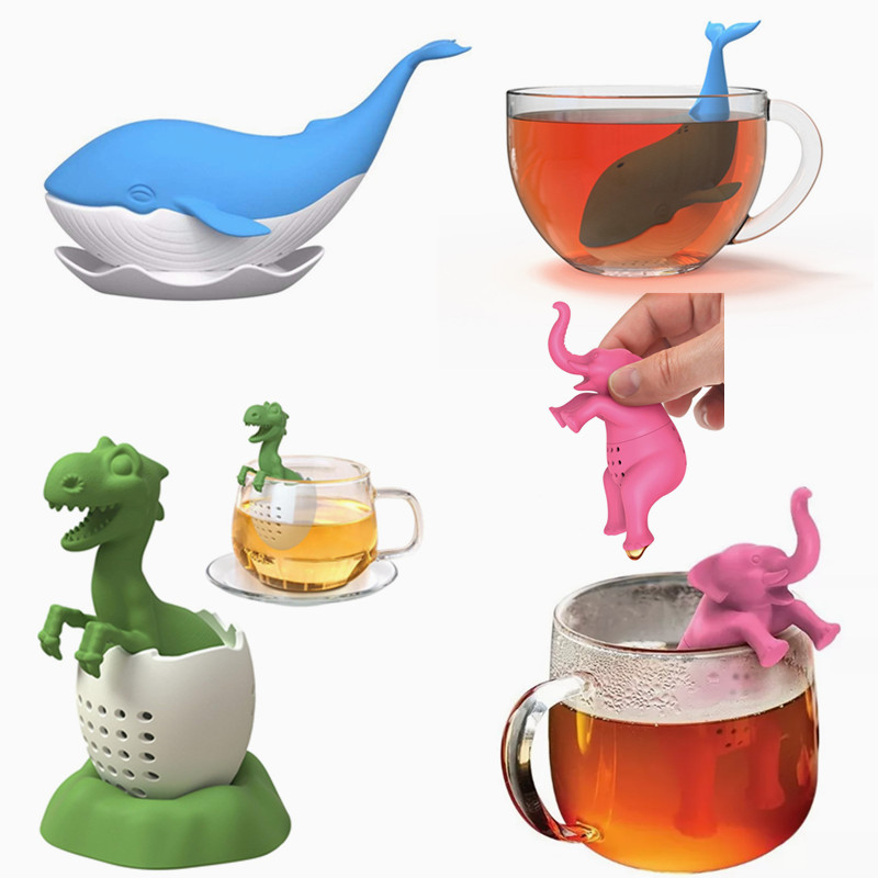 Coffee Tea Infuser - Thee-ei Siliconen theezeefje Zwarte theefilter Leuke