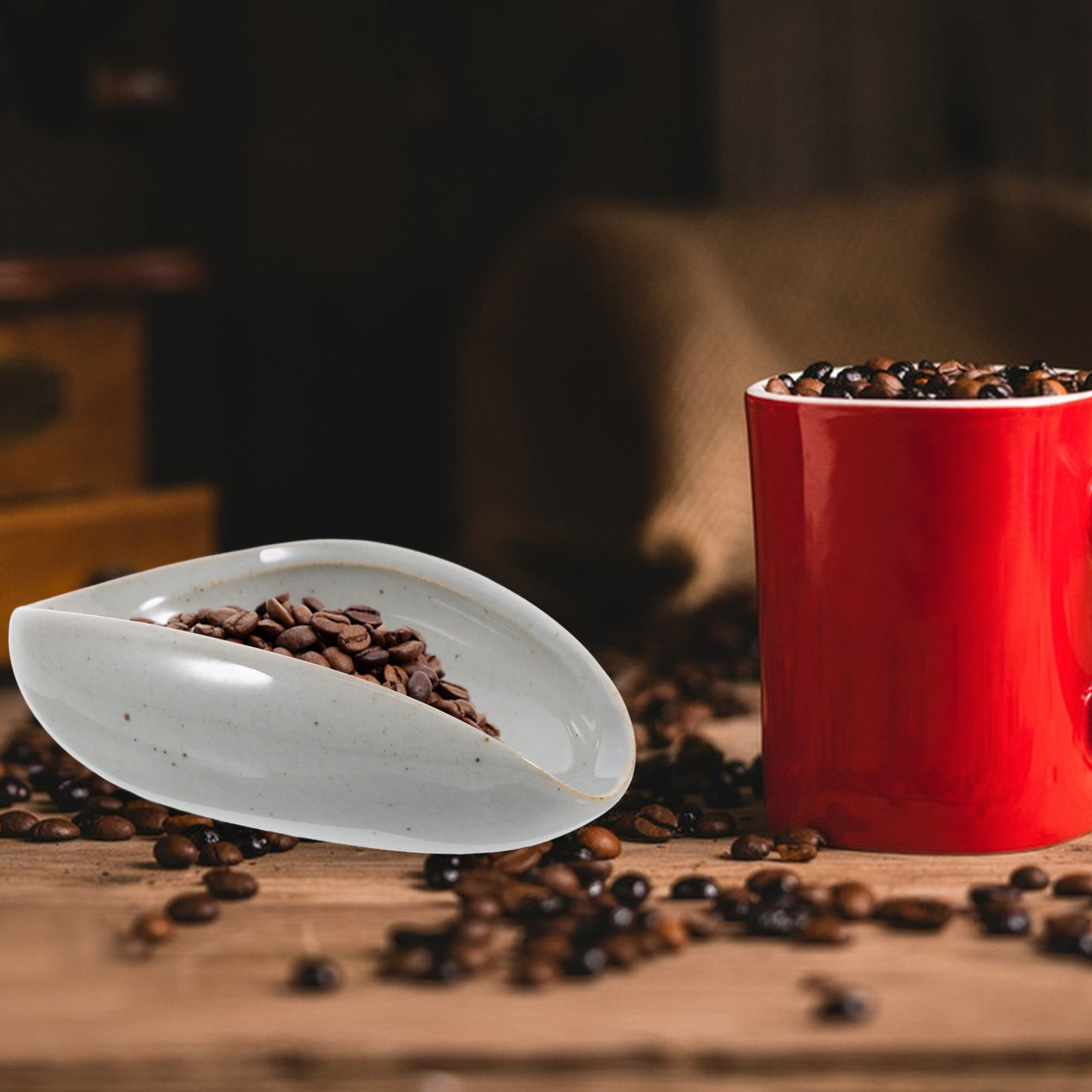 Coffee Tea And Leaf - Keramische koffiebonen-doseerbak, multifunctionele weegbeker voor espresso-bonen,