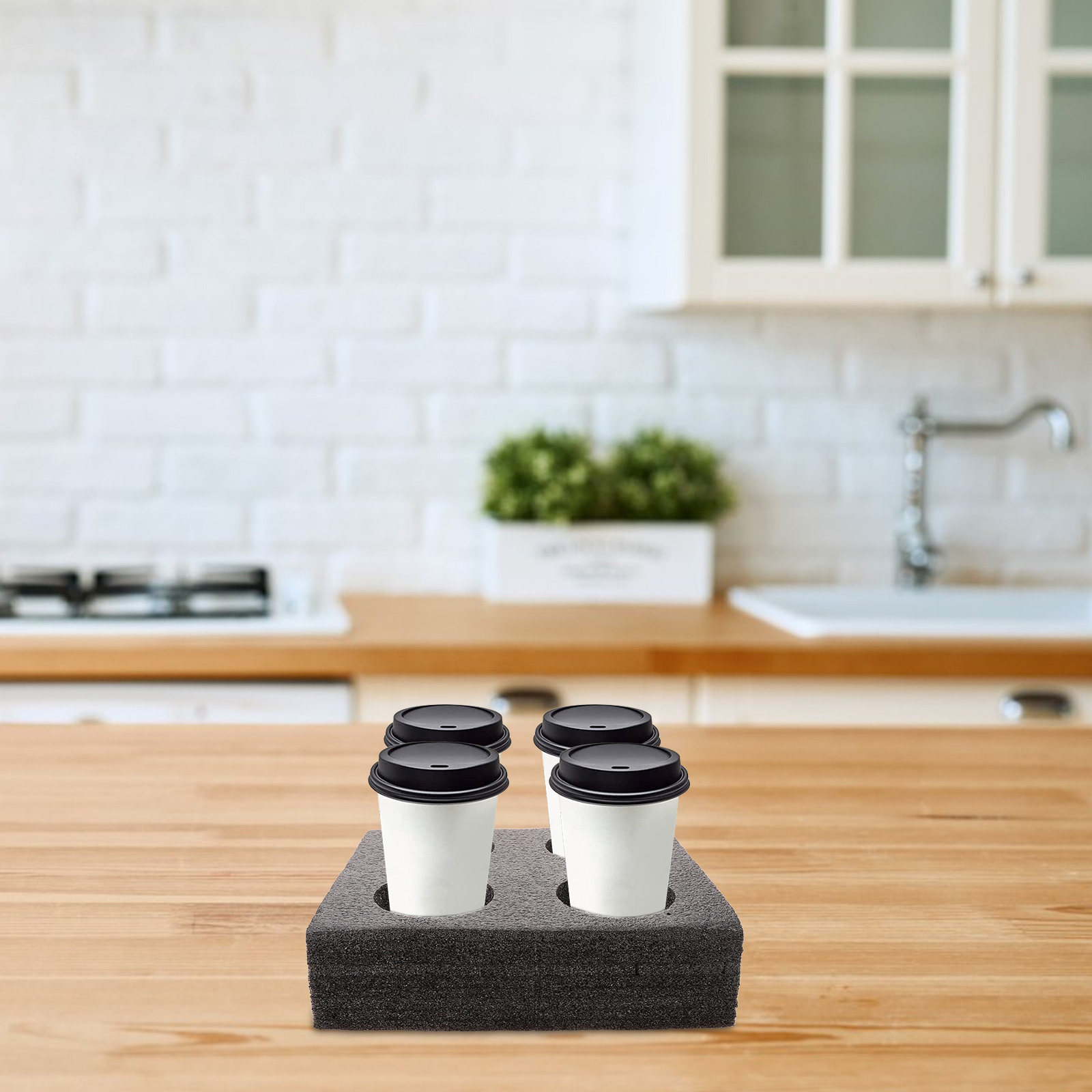 Coffee Tea Holders - Multi-hole bekerdrager voor 4 dranken, afhaaldrankendrager,