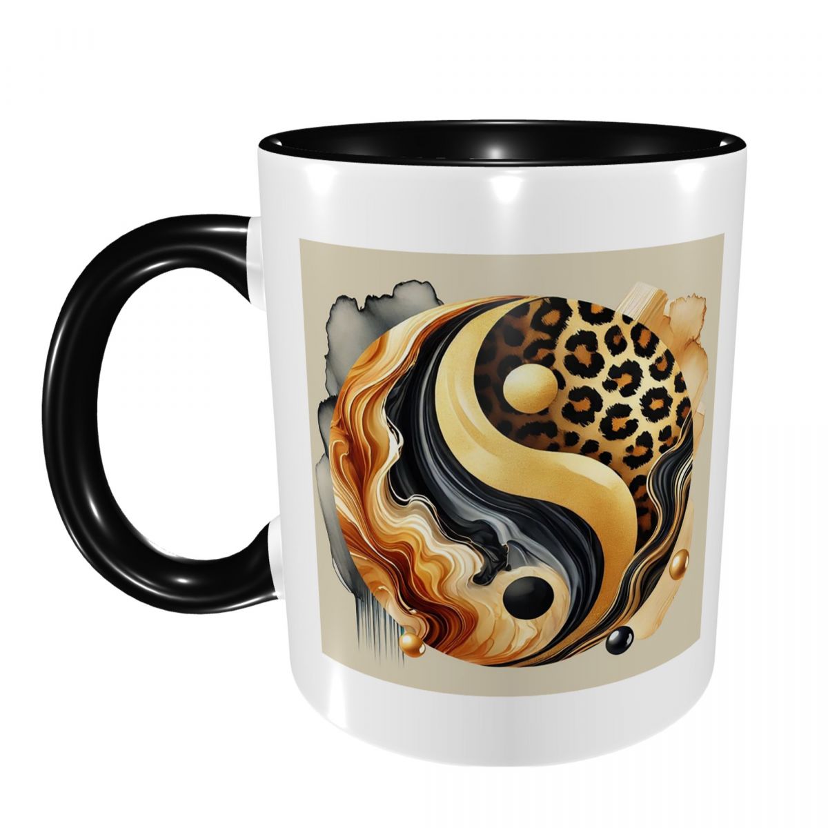 Coffee Tea Yin Yang - Luxe gouden marmeren mok met Yin