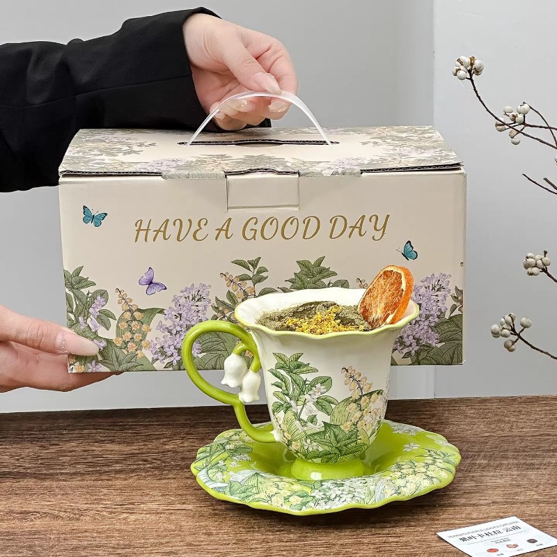Tea Coffee Pot Set - Lelietje-van-dalen bloeiende afternoon tea set -