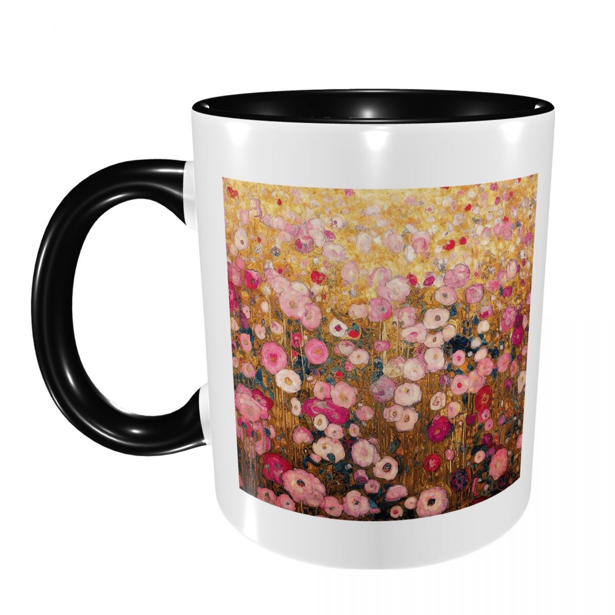 Coffee Tea Gardens - Gustav Klimt Roze Bloementuin Mok Grappige