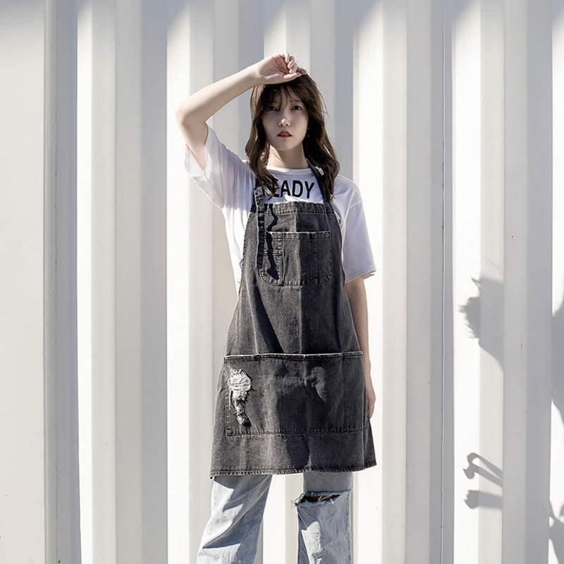 Coffee Tea Gardens - Japanse gewassen katoenen denim schorten, vergrote