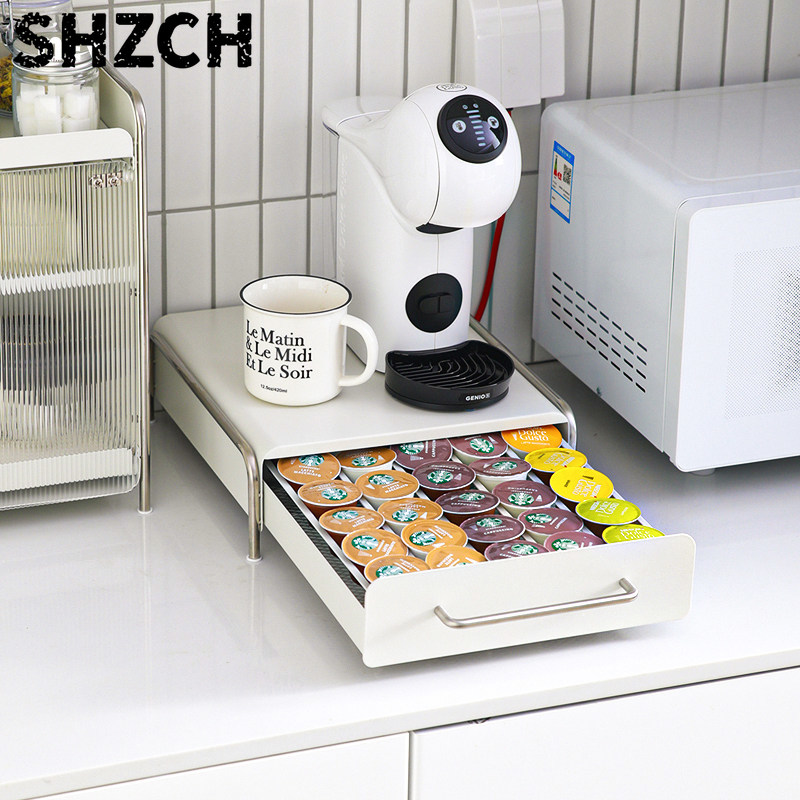 Coffee Tea Holders - Koffiecapsulehouder, INS-stijl lade-organizer voor aanrecht, opbergdoos