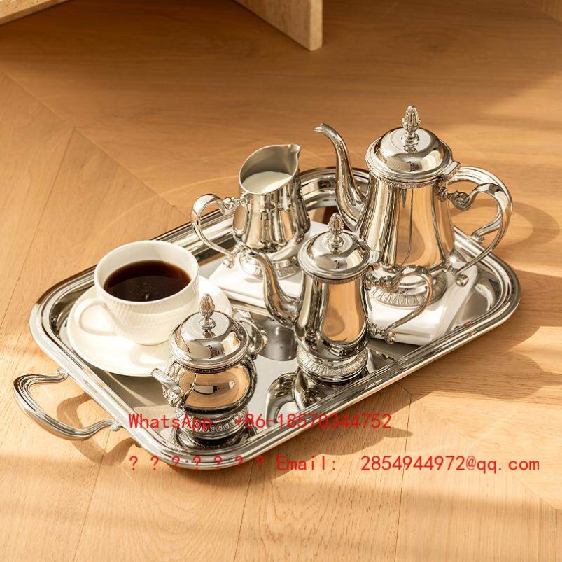 Tea Coffee Pot Set - Europese theepot, melkkopje, huishoudelijke koffiepot, dienblad,