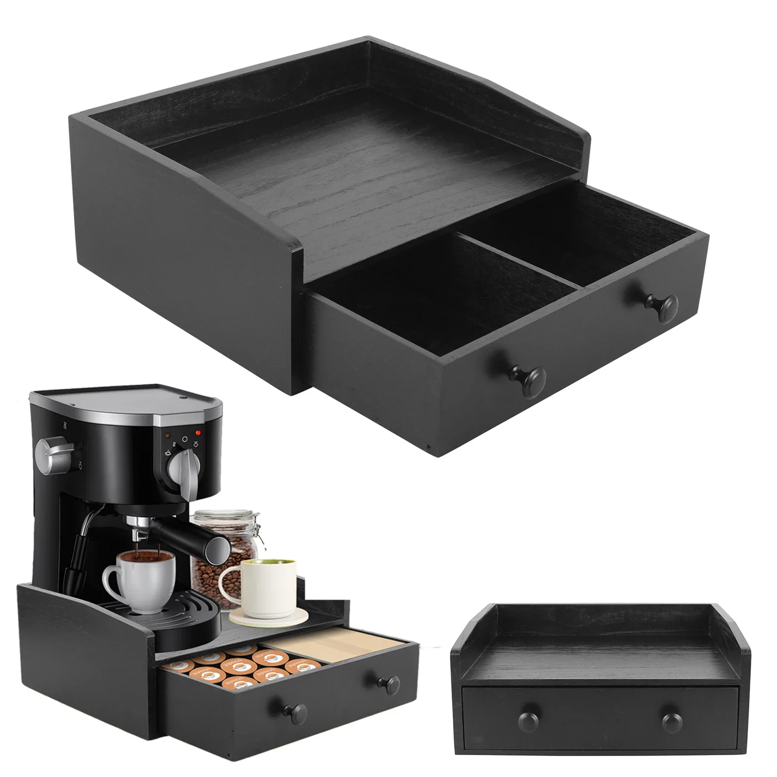 Coffee Tea Drawer Organizer - Koffiemachine basislade houten theezakjes koffiecapsule lade