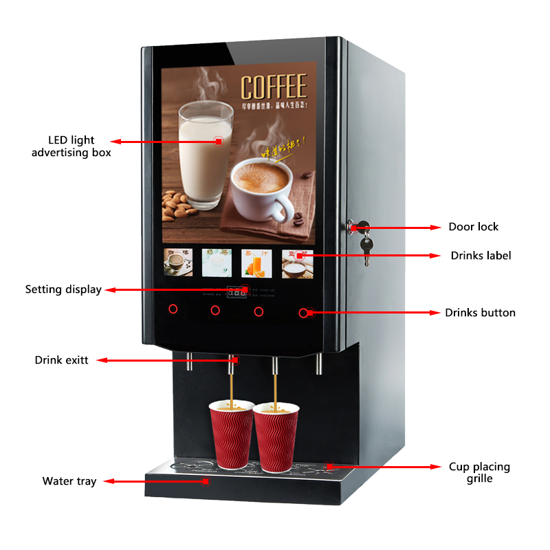 Coffee Tea Vending Machine - 40S SUPIN Economische 4-smaken Hete Instant