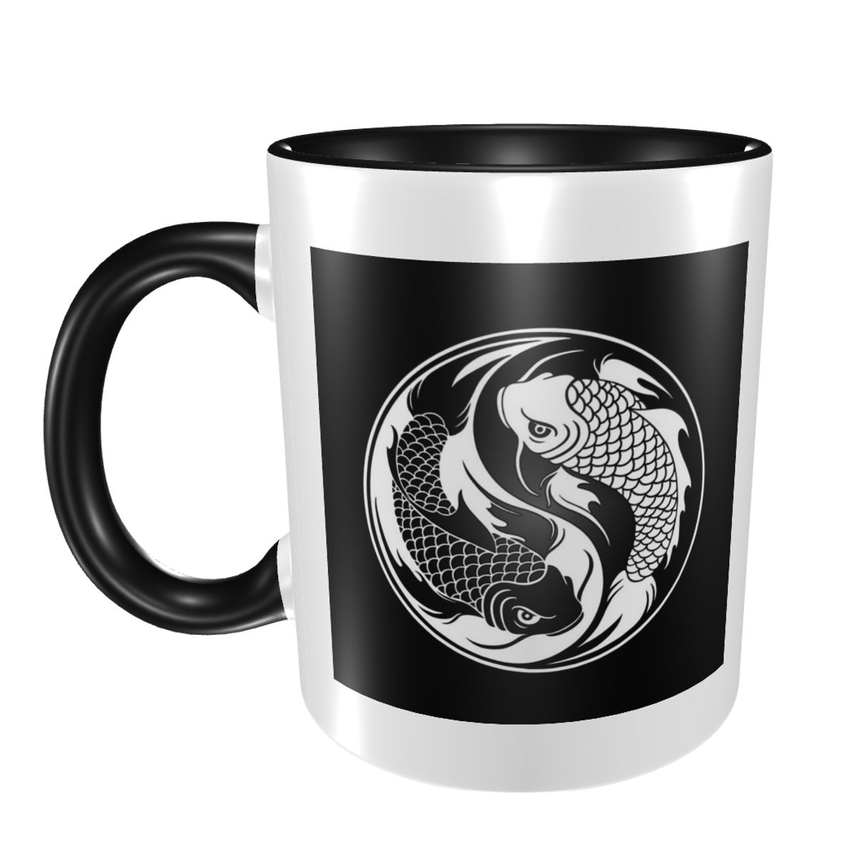 Coffee Tea Yin Yang - Zwart-wit Yin Yang Koi Vis Mok