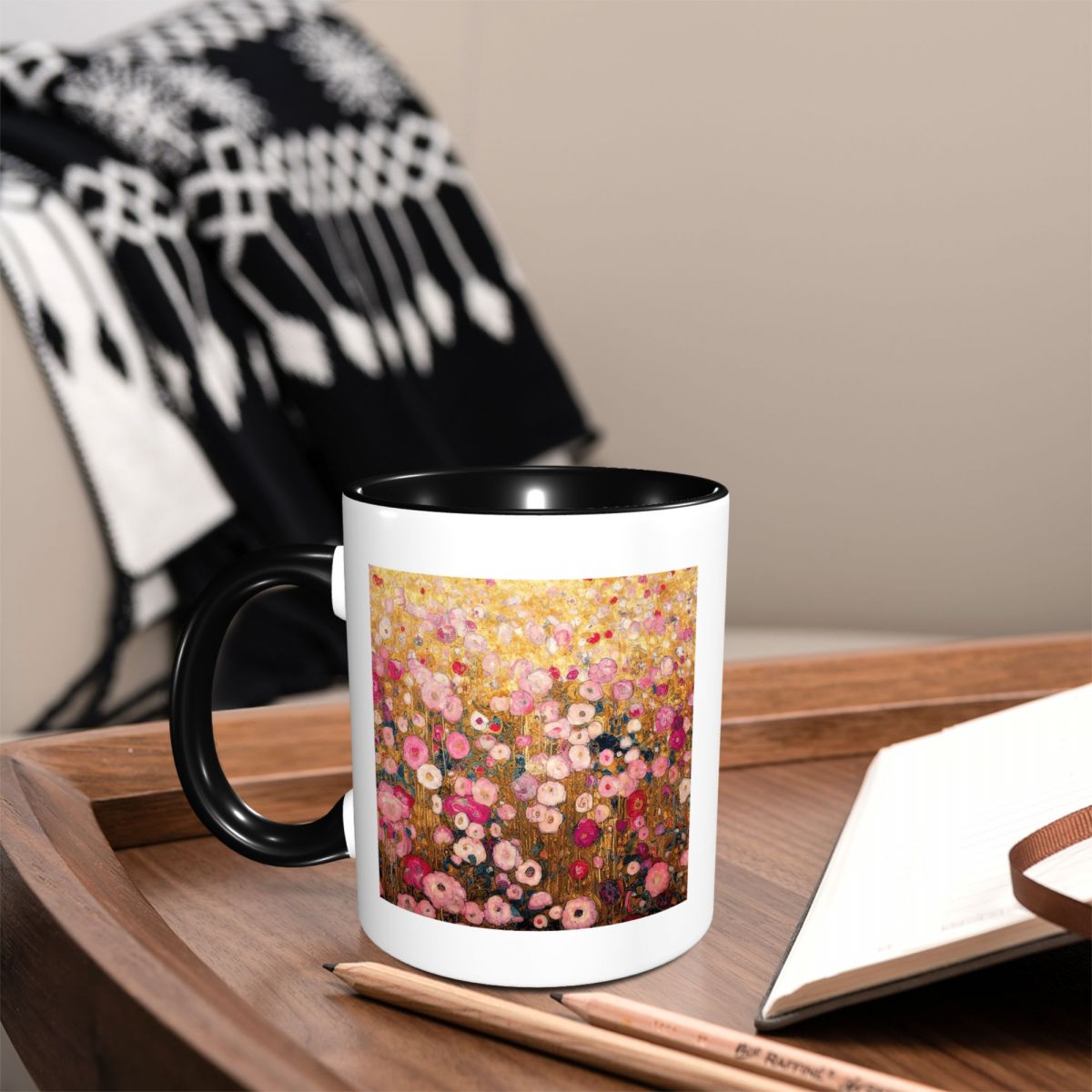 Gustav Klimt Roze Bloementuin  - Coffee Tea Gardens recensie en prijs