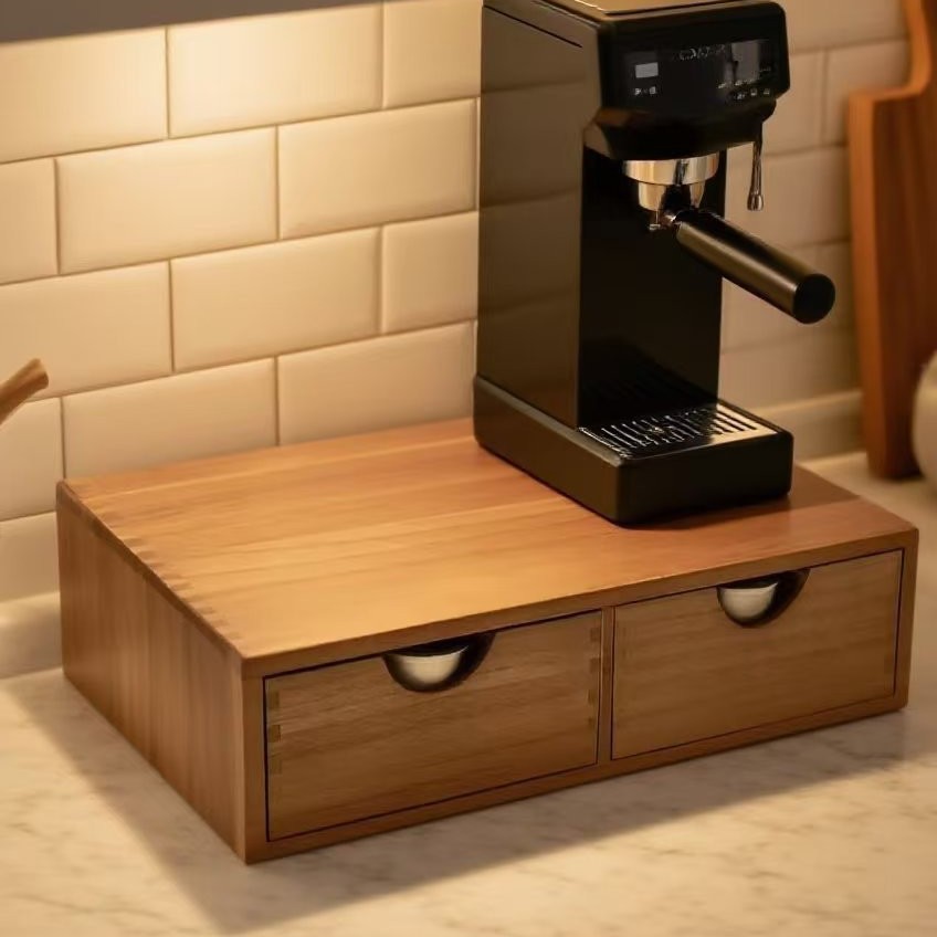 Minimalistische houten koffiem - Coffee Tea Drawer Organizer recensie en prijs