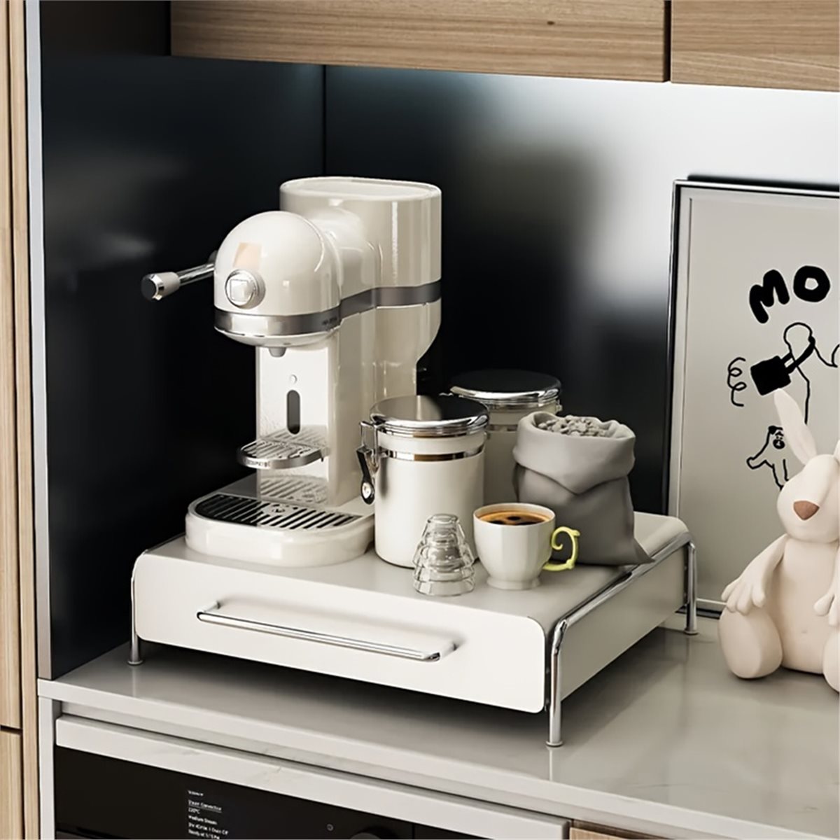 fitfit Elegante metalen koffie - Coffee Tea Drawer Organizer recensie en prijs