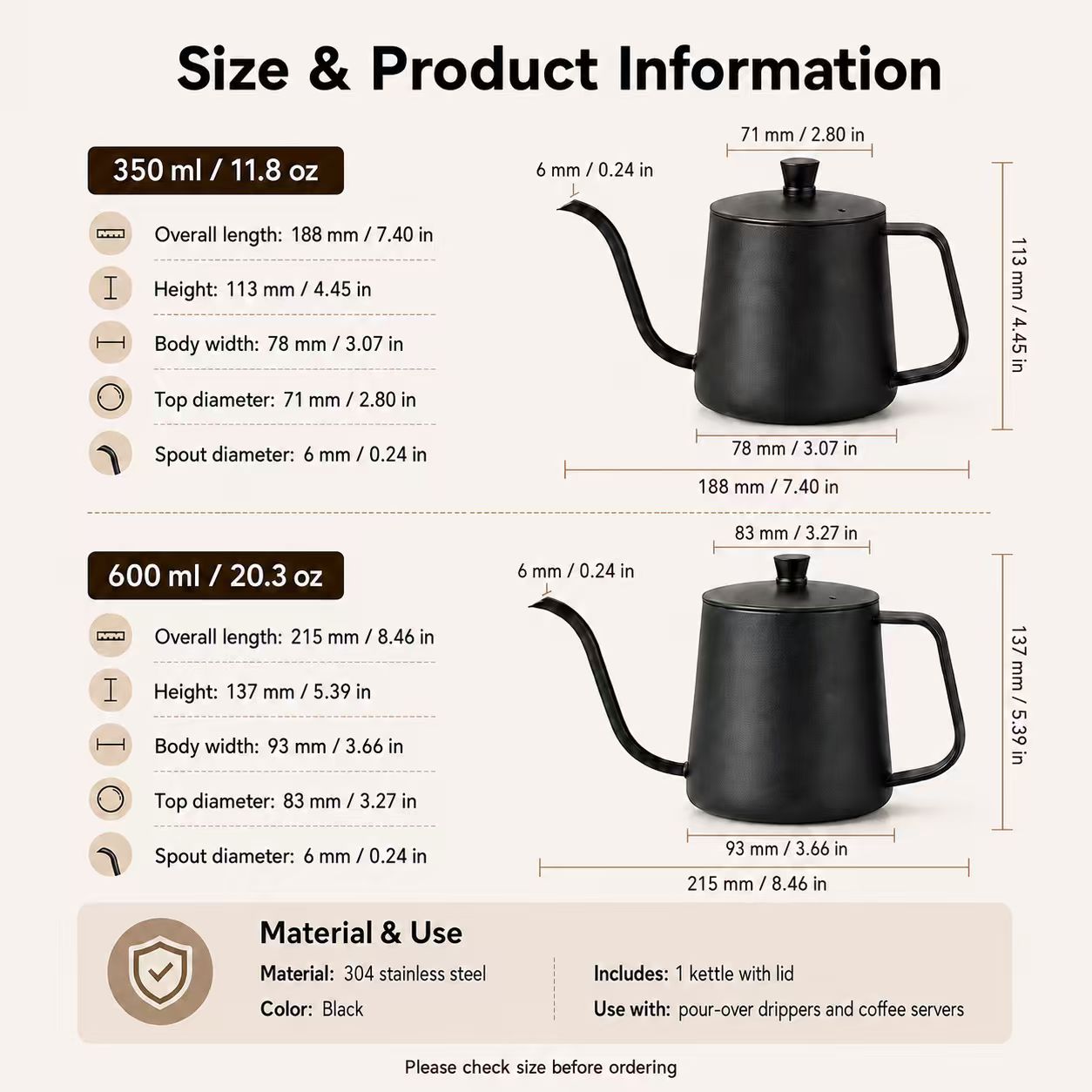 304 roestvrijstalen koffiekan, - Tea Coffee Pot Set recensie en prijs