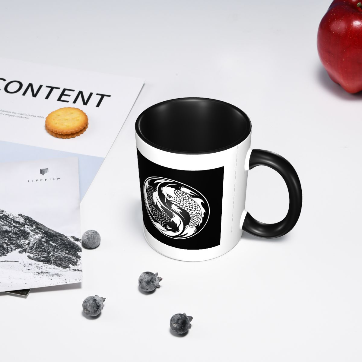 Zwart-wit Yin Yang Koi Vis Mok - Coffee Tea Yin Yang recensie en prijs